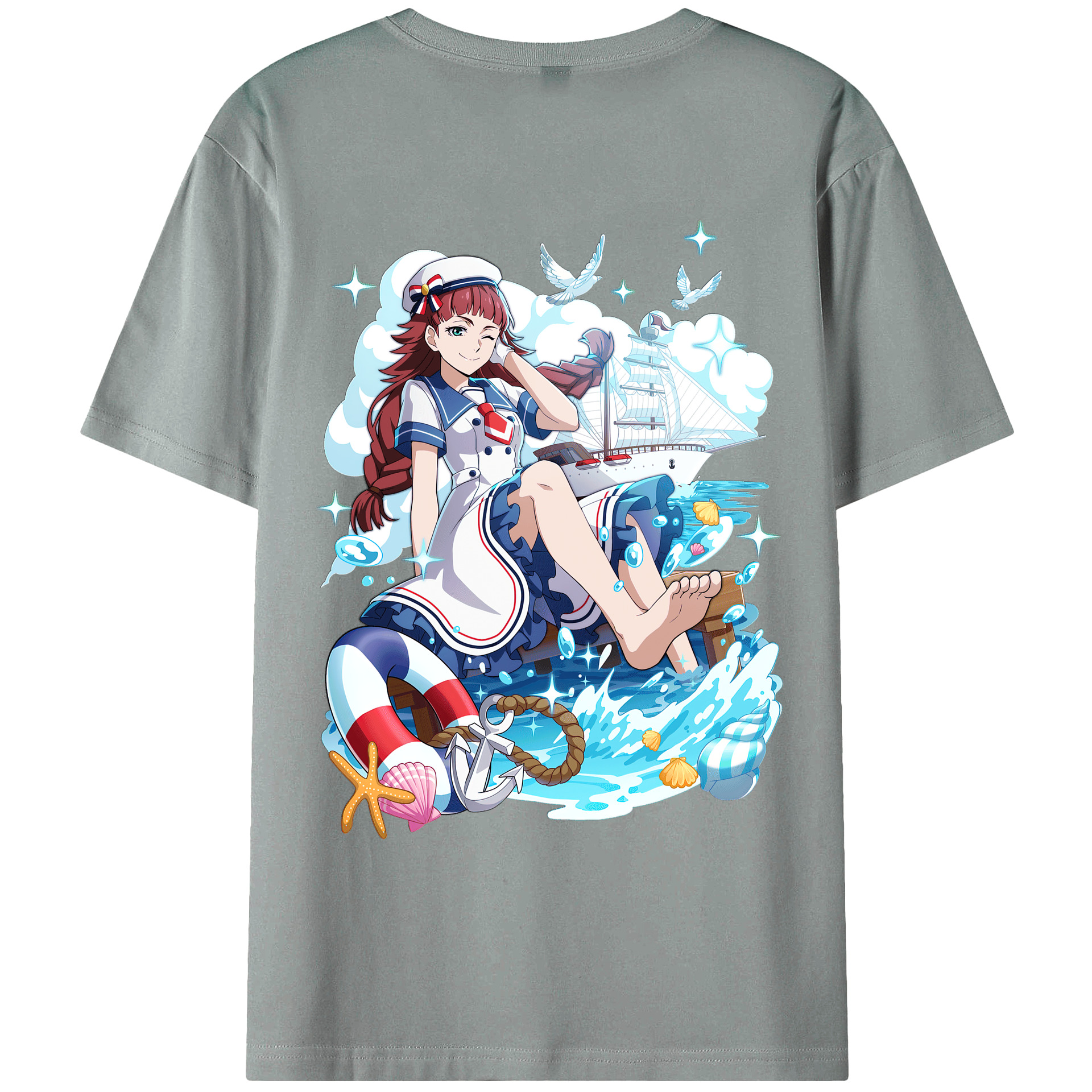 （画像用） 文豪ストレイドッグス Bungo Stray Dogs 綿100％ メンズ半袖Tシャツ（バックプリント） 通気性
